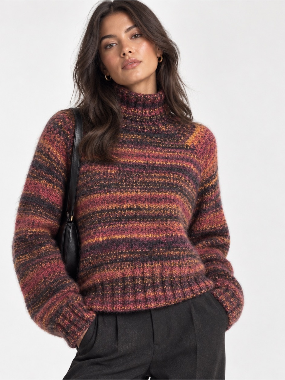 Babaton Alpaca Wool Blend Titus Turtleneck Oversized Knit Sweater Size XS